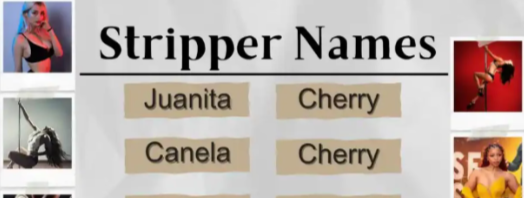 funny stripper names